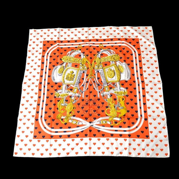 HERMES Carre BRIDES DE GALA LOVE Women's Scarf Stole White 100% Silk 86544 - Picture 1 of 5